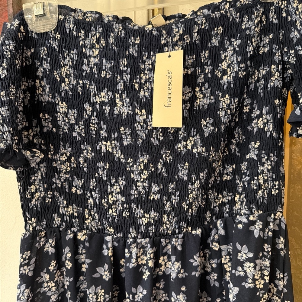 Francesca's Collections Midnight Blue Floral Maxi Dress